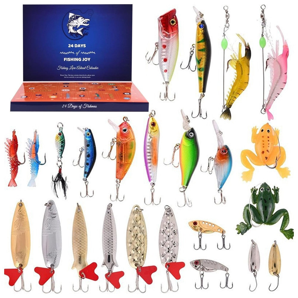 24 Days Countdown Christmas Fishing Lures Advent Calendar