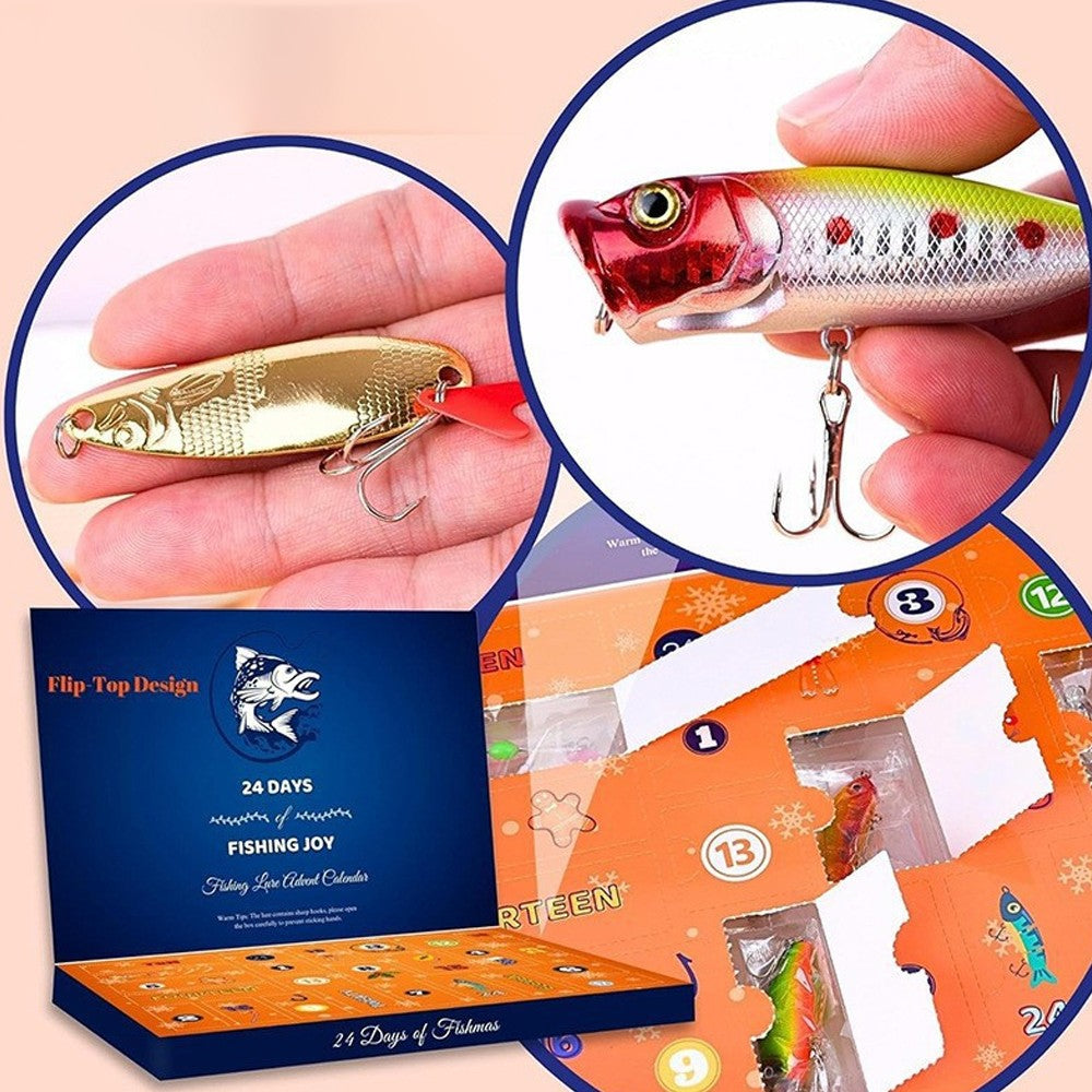 24 Days Countdown Christmas Fishing Lures Advent Calendar