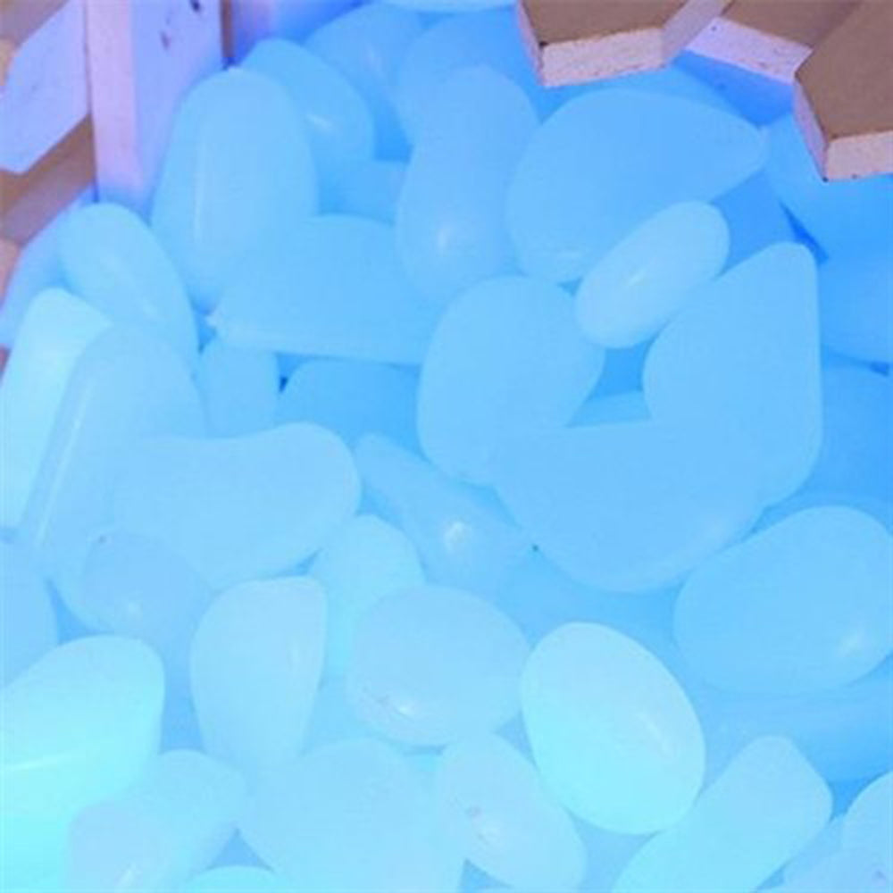 100Pcs Glow-in-the-Dark Pebbles White 3