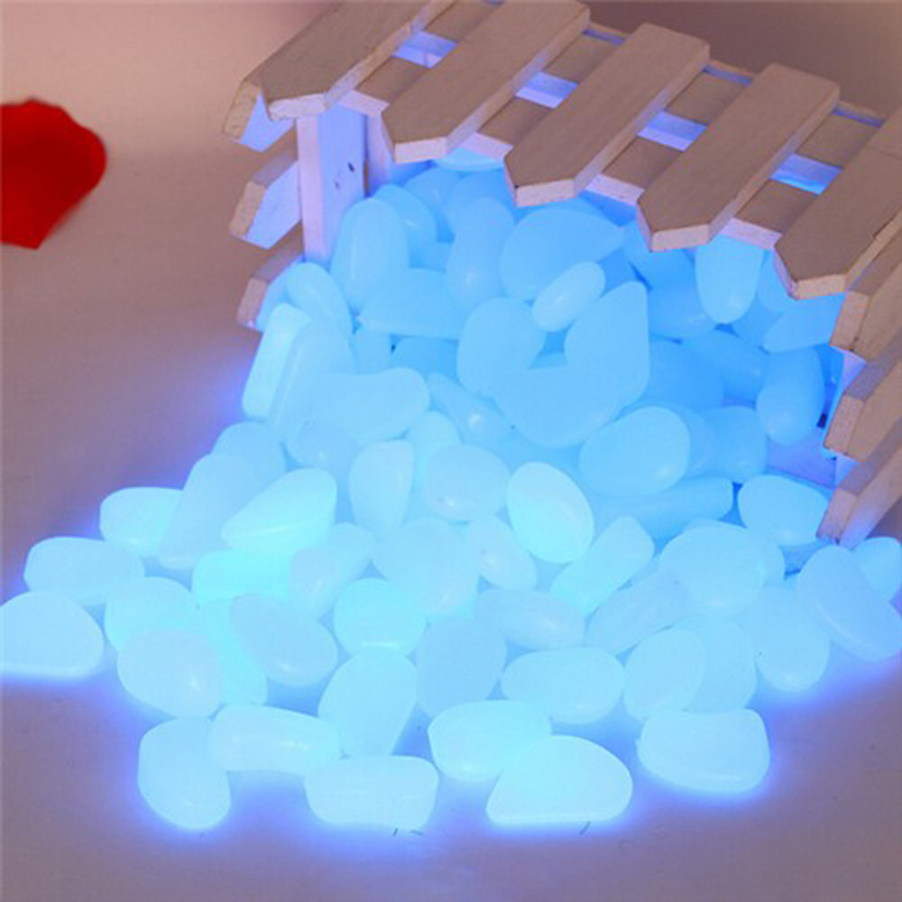 100Pcs Glow-in-the-Dark Pebbles White 3