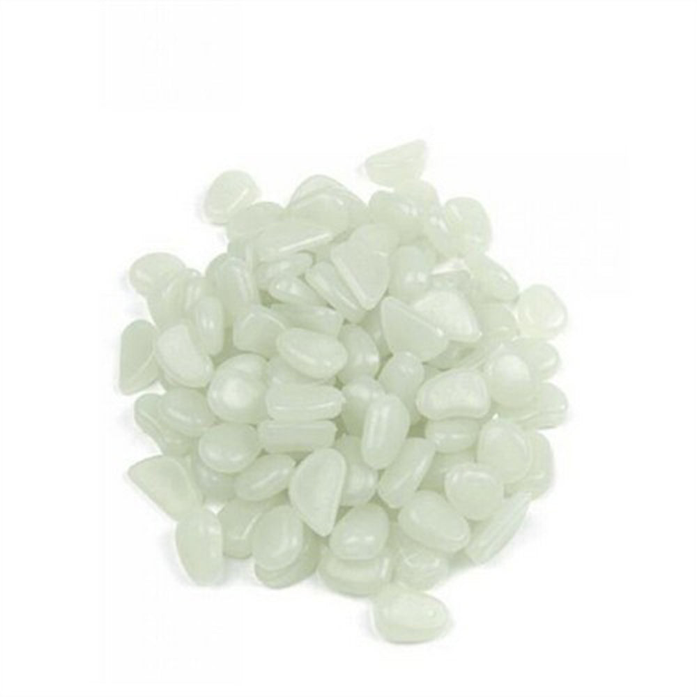 100Pcs Glow-in-the-Dark Pebbles White 3