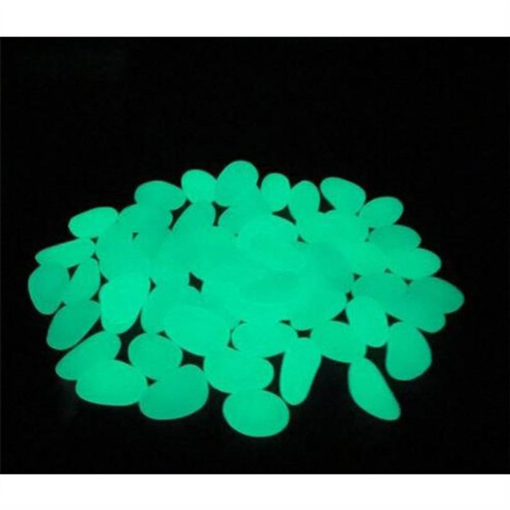 100Pcs Glow-in-the-Dark Pebbles Green 4