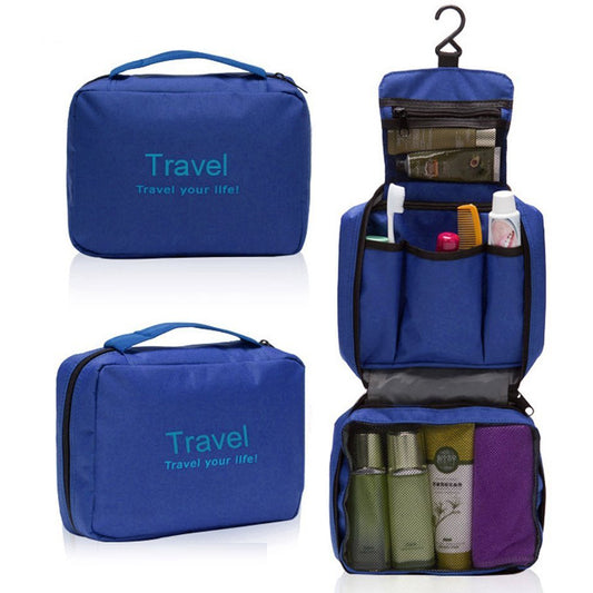 Hanging Travel Toiletry Bag Blue