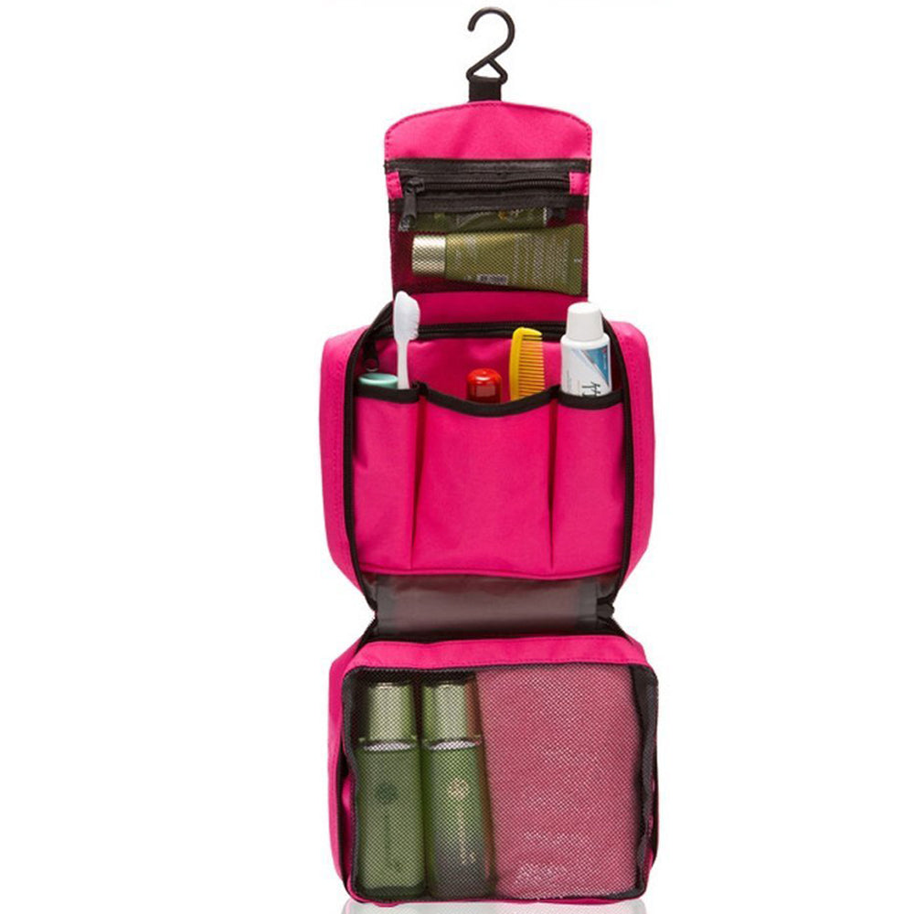 Hanging Travel Toiletry Bag Rose Red