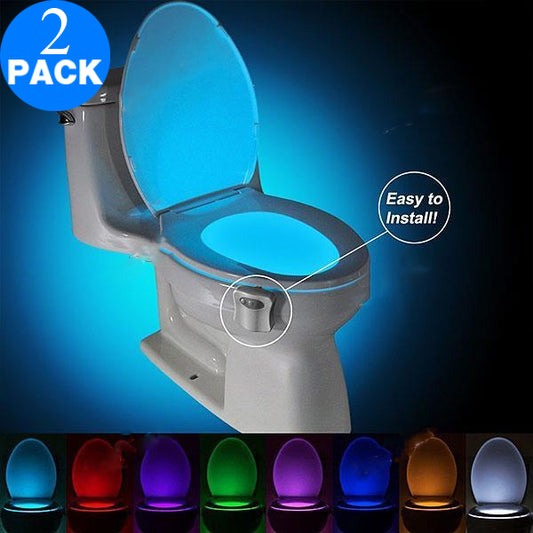 2 Pack 8 Colors Motion Activated Sensor Toilet Nightlight