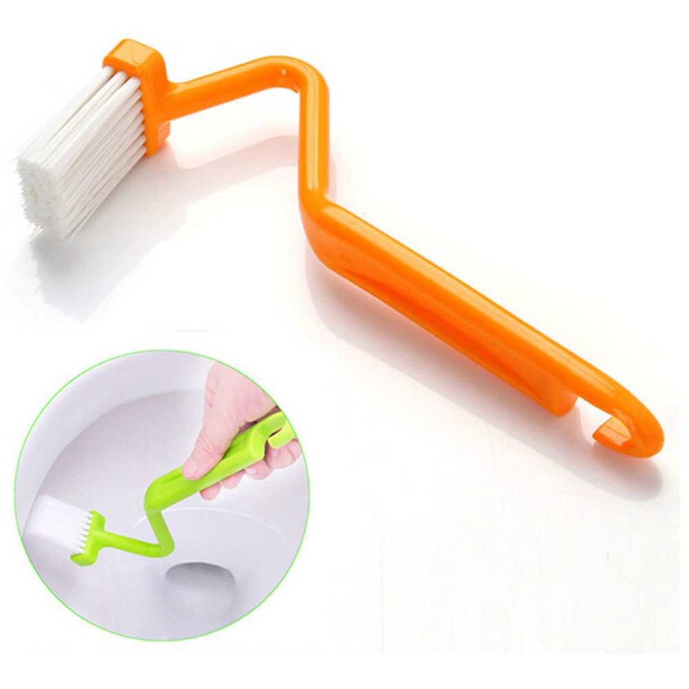 4 PCS Mini Crooked Powerful Cleaning Brushes for Toilet Random Colour