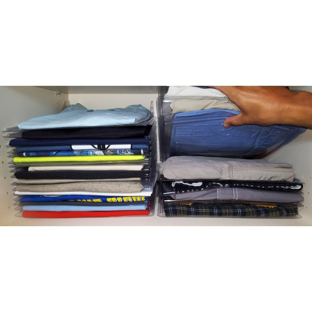 Two Pack 34.5x29.5x6.5cm Closet Organizer and Shirt Folder