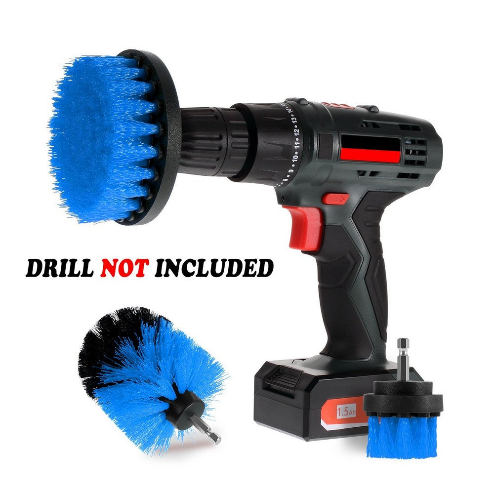 3PCS Universal Drill Power Heavy Duty Brush Cleaning Set Blue