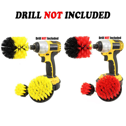 6PCS Universal Drill Power Heavy Duty Brush Cleaning Set Yellow Red