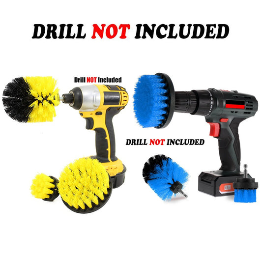 6PCS Universal Drill Power Heavy Duty Brush Cleaning Set Yellow Blue