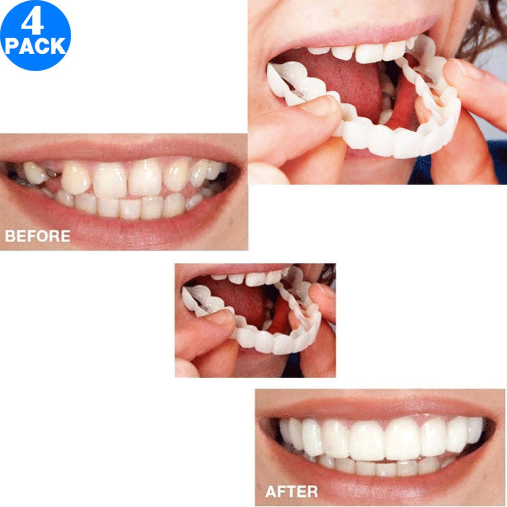 4PCS Cosmetic Snap On Instant Smile Comfort Teeth Sockets