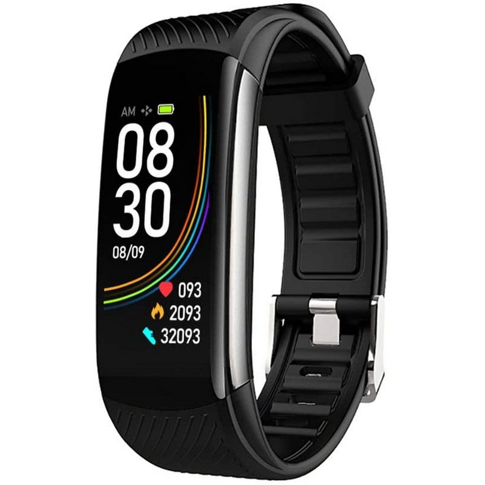 C6T Smart Watch Sports Bracelet Body Temperature Heart Rate Blood Oxygen Blood Pressure Monitor Black