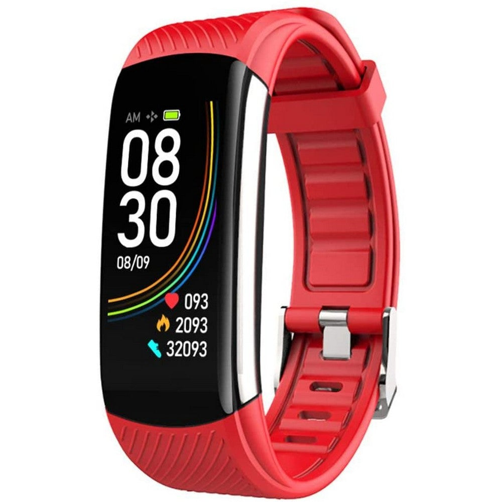 C6T Smart Watch Sports Bracelet Body Temperature Heart Rate Blood Oxygen Blood Pressure Monitor Red