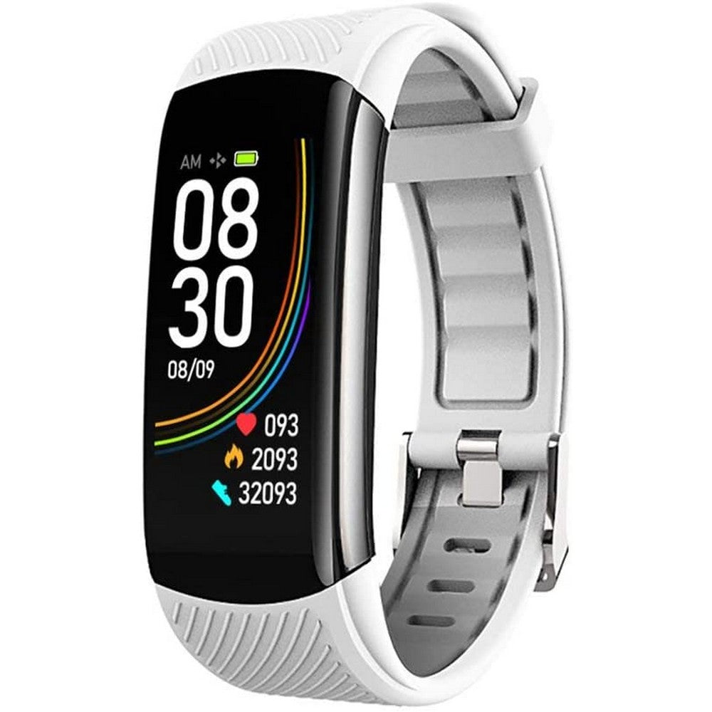 C6T Smart Watch Sports Bracelet Body Temperature Heart Rate Blood Oxygen Blood Pressure Monitor White