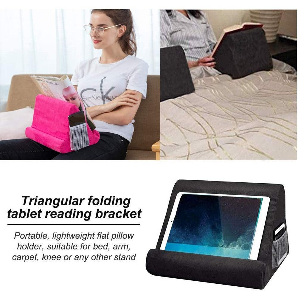 Multi Angle Soft Pillow Mobile Phone Holder IPad Tablet Stand with Mesh Bag and Handle Style 1