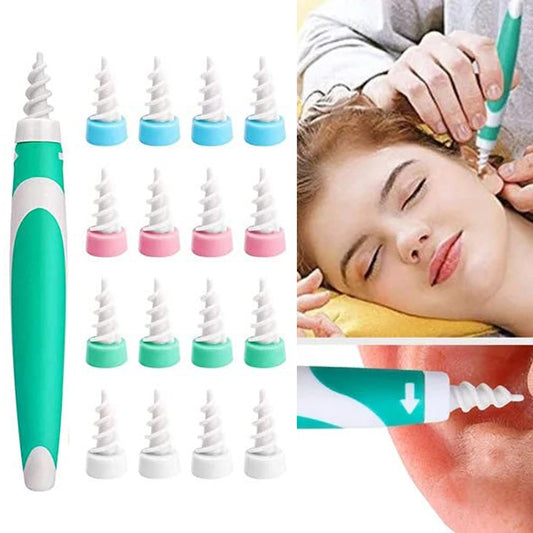 Spiral Ear Wax Remover Tool with 16PCS Disposable Tips Set