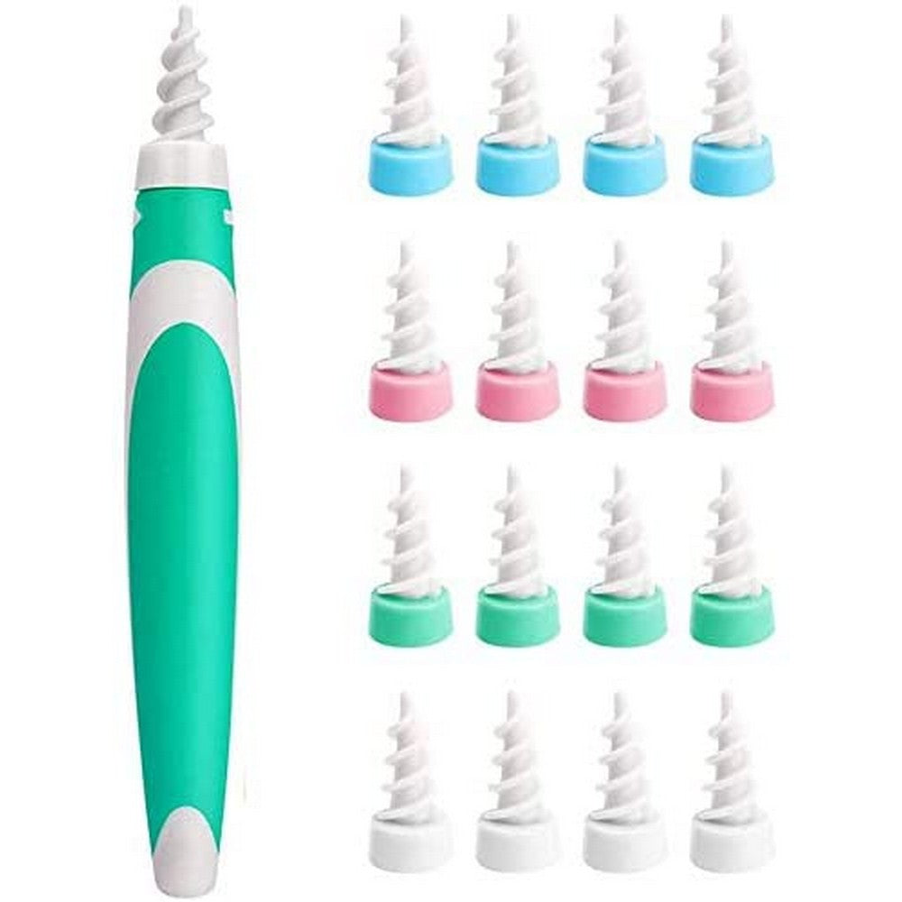 Spiral Ear Wax Remover Tool with 16PCS Disposable Tips Set