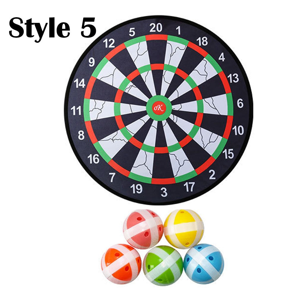 Kids Sports Toy Dart Board Darts Balls Target Game with 5 Balls Using Hook and Loop Fasteners