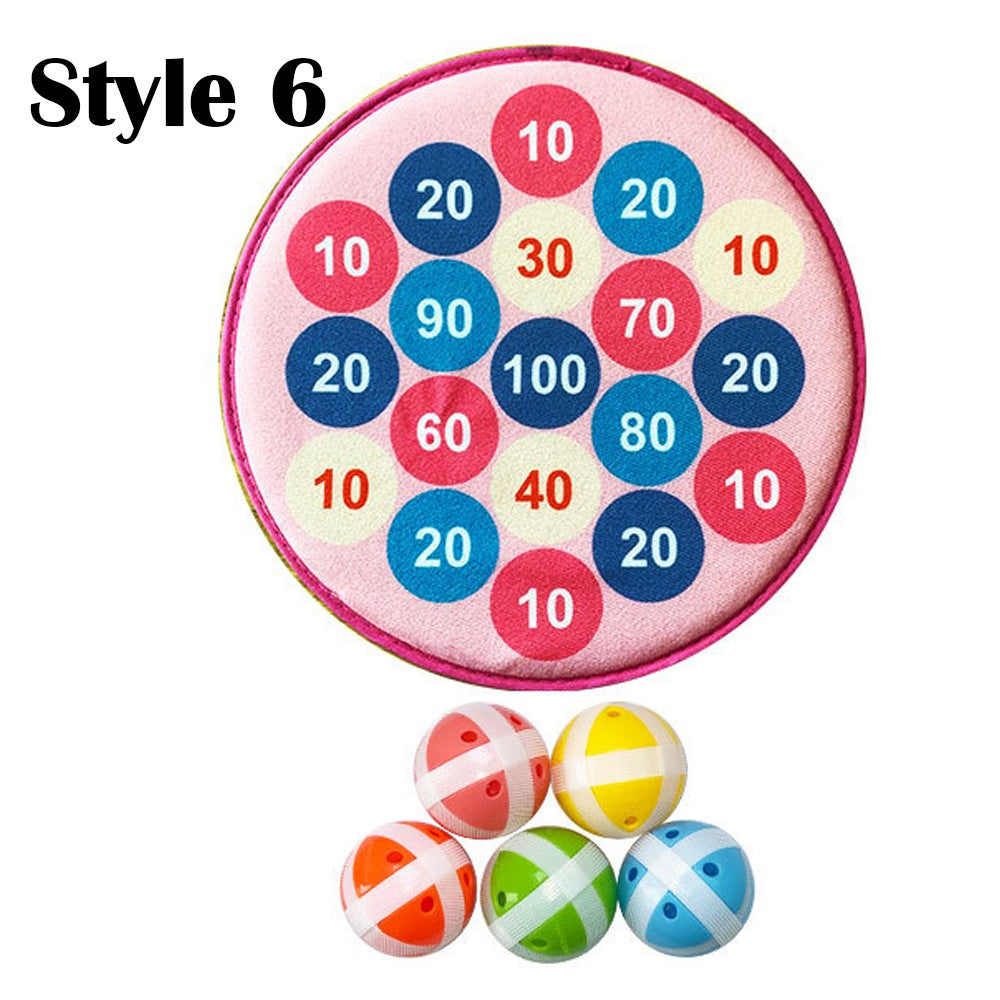 Kids Sports Toy Dart Board Darts Balls Target Game with 5 Balls Using Hook and Loop Fasteners