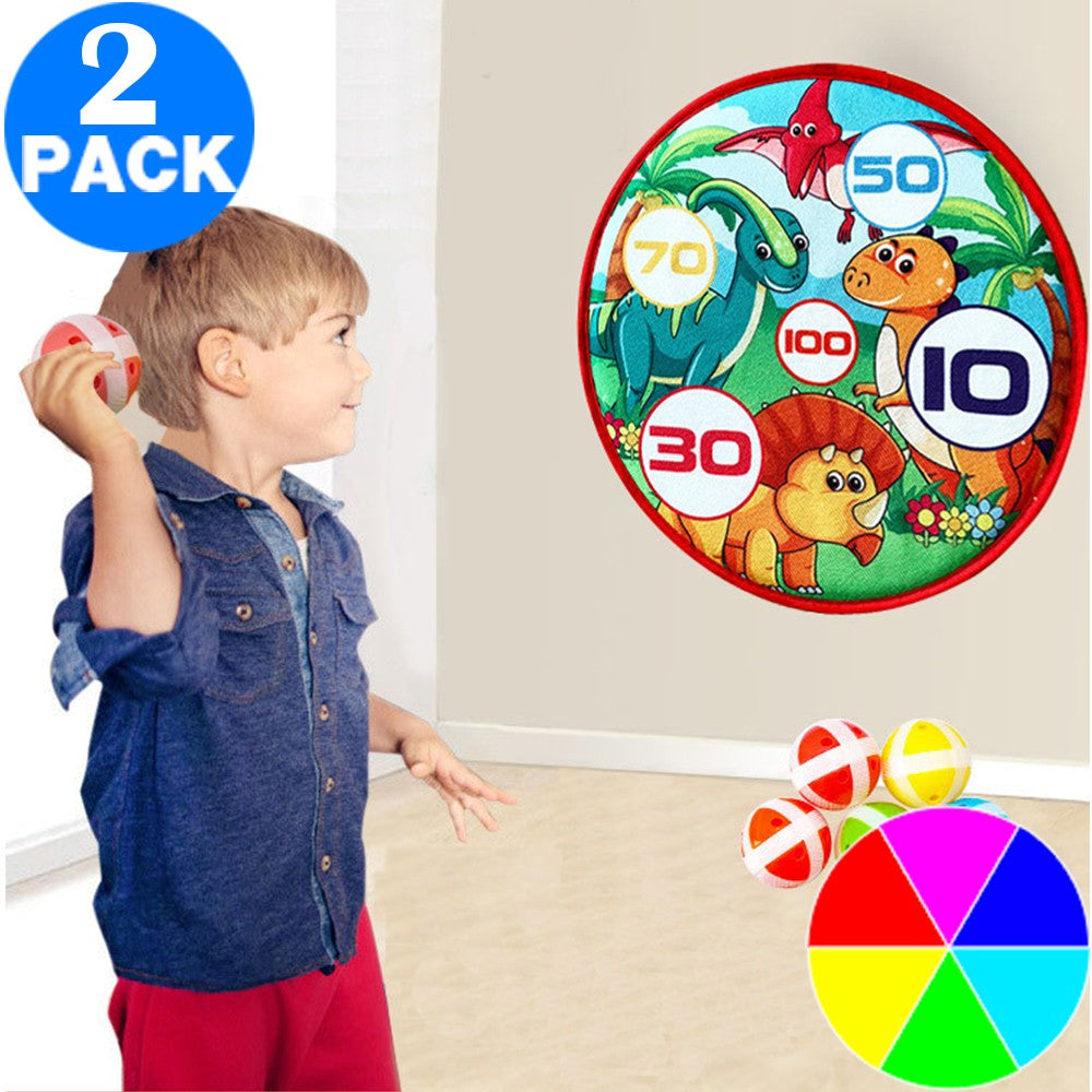 2 X Kids Sports Toy Dart Board Darts Balls Target Game with 5 Balls Using Hook and Loop Fasteners