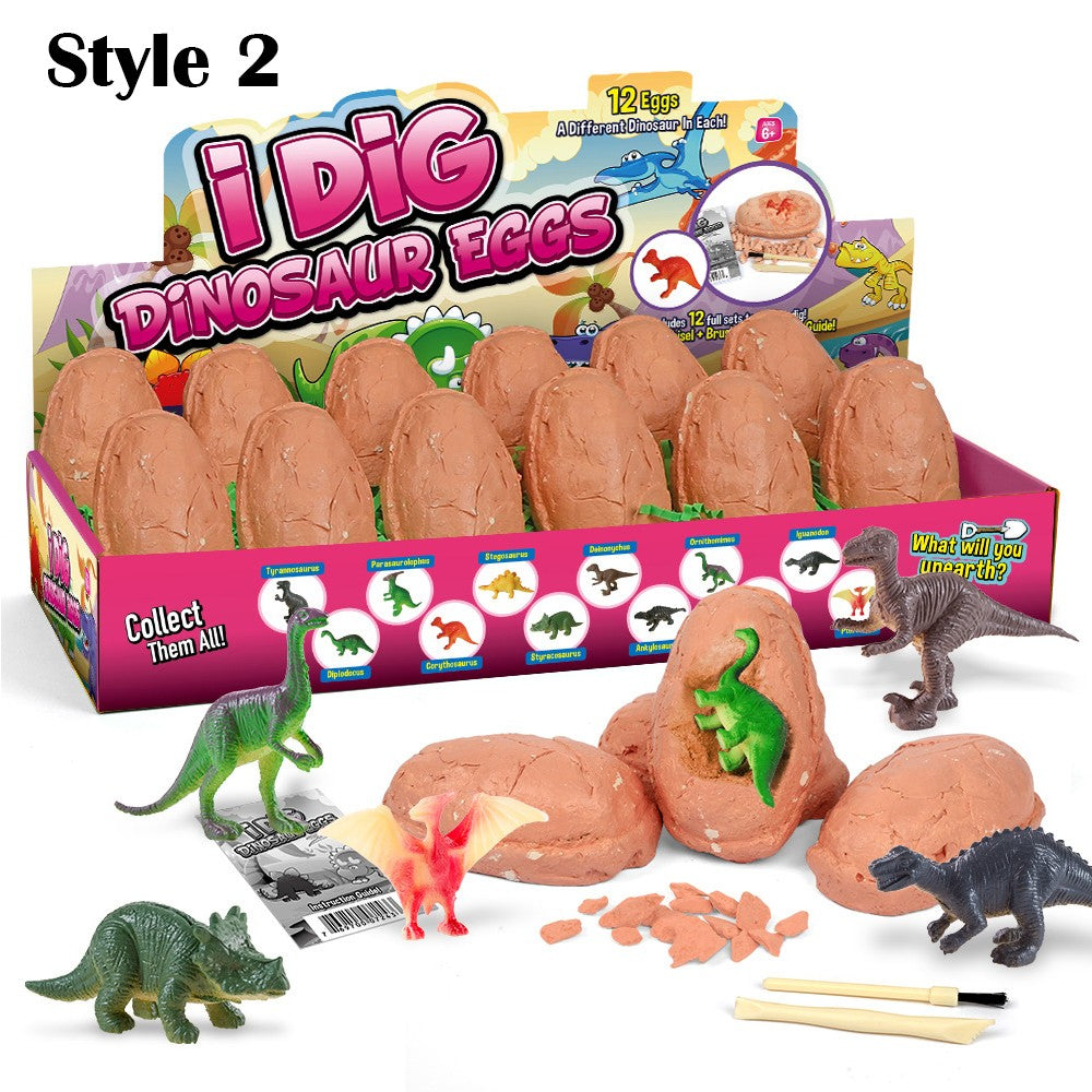 12 Dinosaur Egg Dig Kit Animal Model Toys Educational Christmas Gift