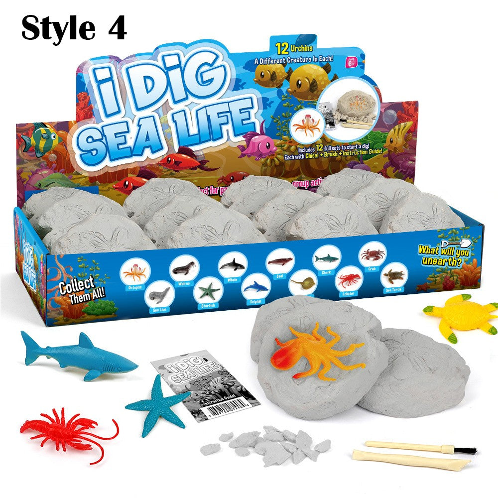 12 Dinosaur Egg Dig Kit Animal Model Toys Educational Christmas Gift