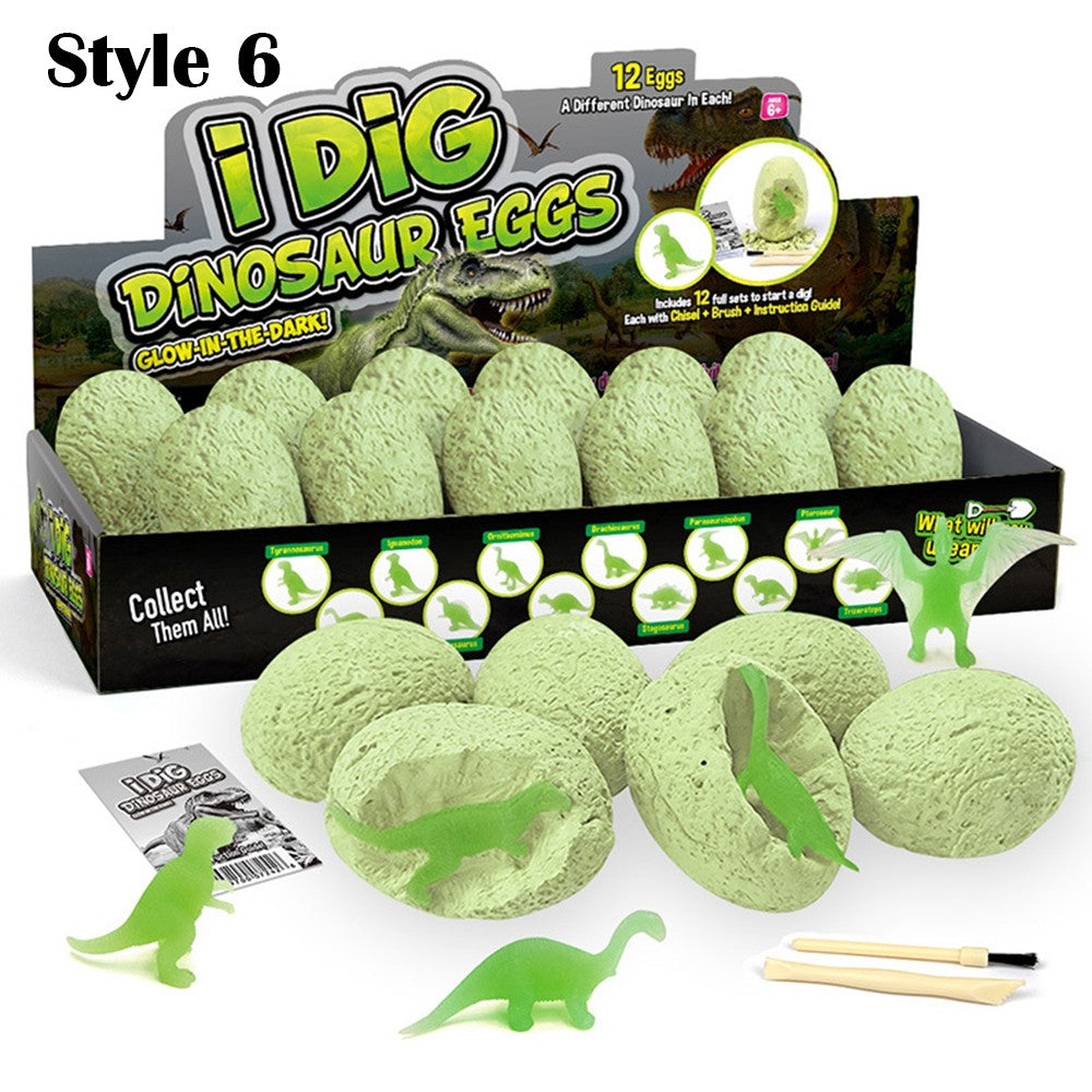 12 Dinosaur Egg Dig Kit Animal Model Toys Educational Christmas Gift