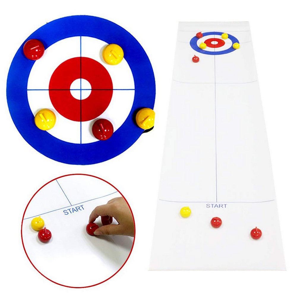 Kids Family Games Desktop Curling Game Toy Set