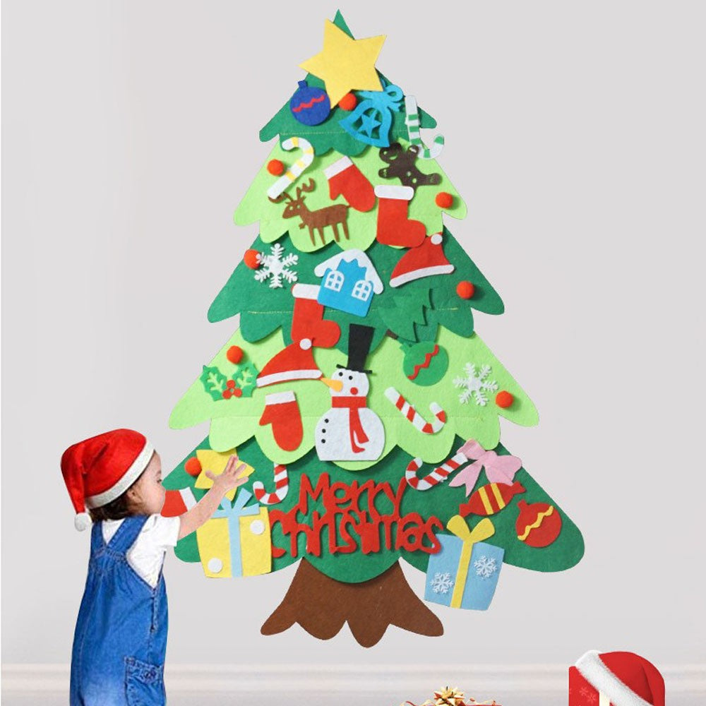 DIY Felt Xmas Tree Christmas Ornaments Set for Kids