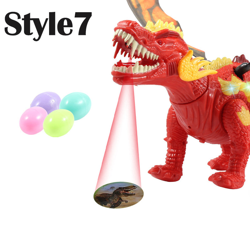 Walking Dinosaur Toy with Automatically Laying Egges Function and Projector Kids Toys