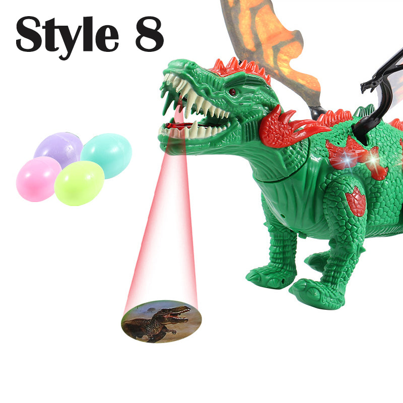 Walking Dinosaur Toy with Automatically Laying Egges Function and Projector Kids Toys