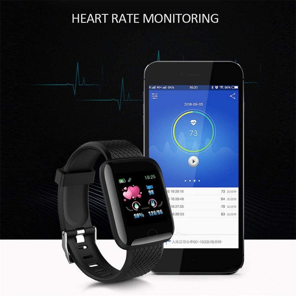 2 X 116plus Waterproof Smart Watch Sports Fitness Trackaer with Heart Rate Monitor for Men and Women