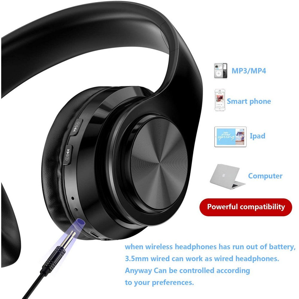 B39 LED Light Up Foldable Headset Bluetooth 5.0 Stereo Headphones Built in Microphone