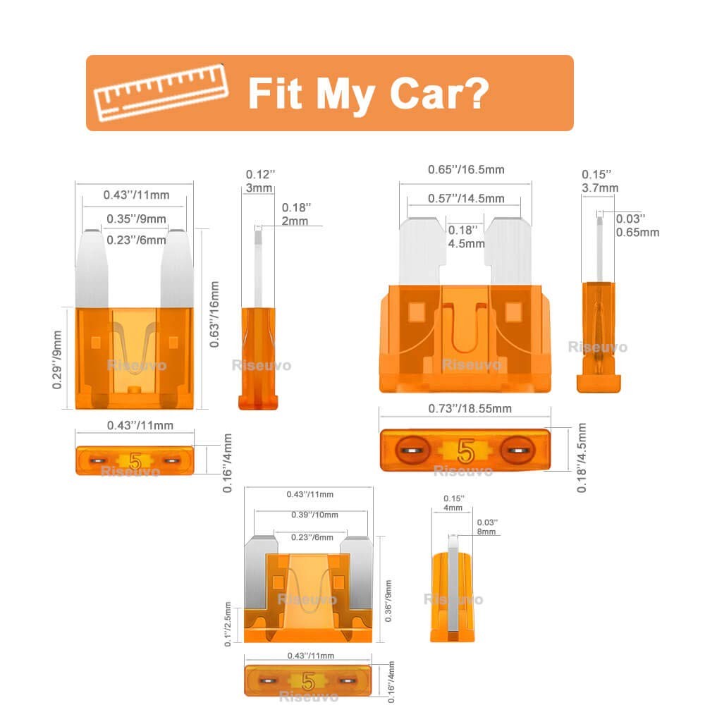 272pcs Automotive Car Blade Fuses Assortment Kit Mini Fuses Set