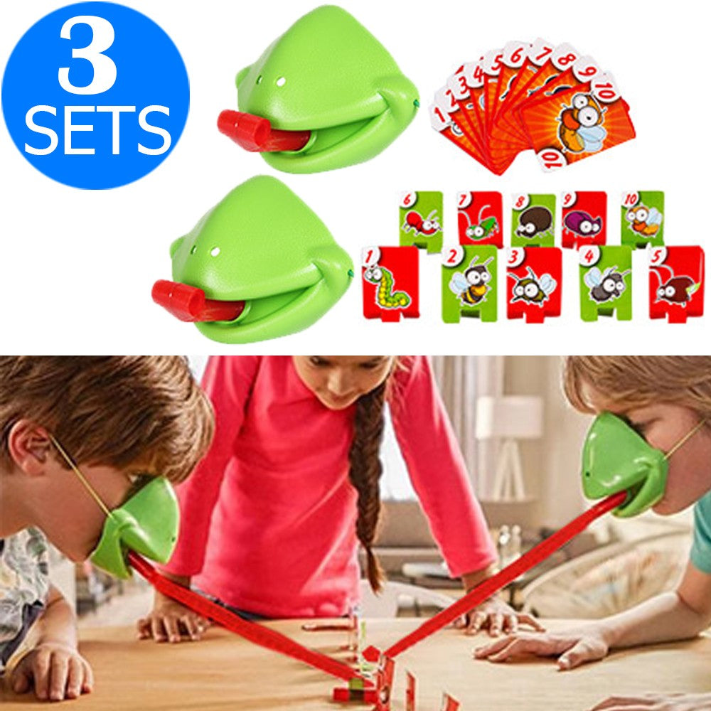 3 Sets of Frog Sticking Tongue Simulation Toy Family Game