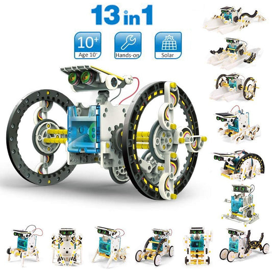 13 in 1 DIY Solar Powered Robot Toys Kit Educational Experiment Set