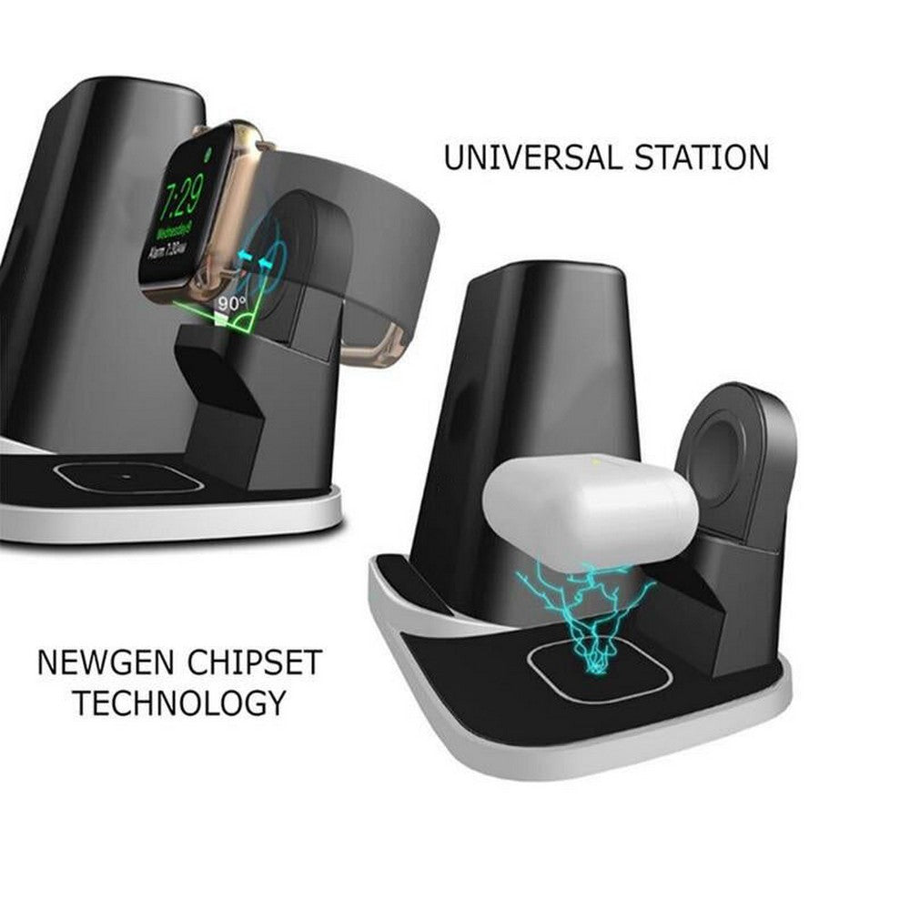 4 In 1 Universal Wireless Charging Station and Storage Box for Apple QI Devices