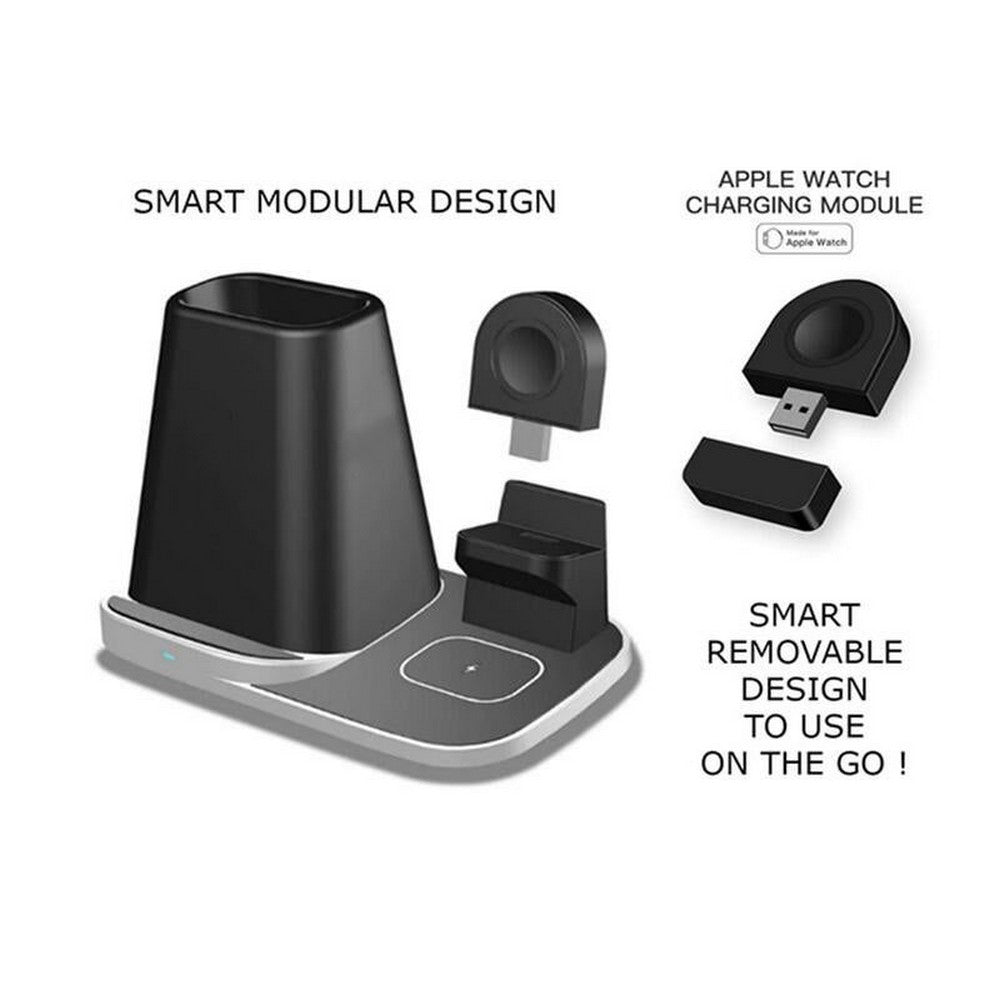 4 In 1 Universal Wireless Charging Station and Storage Box for Apple QI Devices