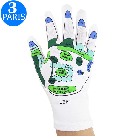 3 Pairs of Printed Gel Gloves Reflexology Gloves Random Colour