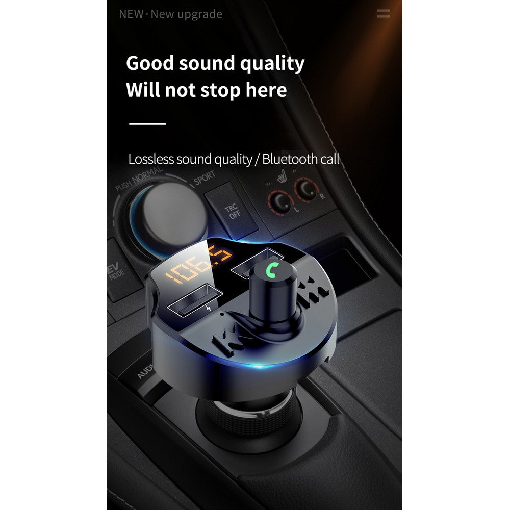 T66 Car Wireless Bluetooth Receiver Transmitter Vehicle MP3 Player with 3.1A Dual USB Fast Charging Port