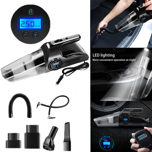 3 In 1 Car Wired Handheld Vacuum Cleaner Tires Inflator Digital Display Air Pump LED Light