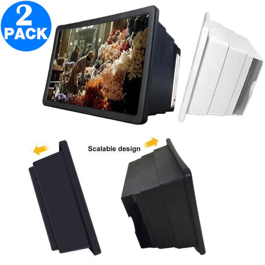 2 X Universal Mobile Phone Screen Magnifier Phone Screen Amplifier Phone Stand Black and White