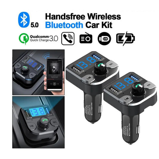 2 X Handsfree Car Wireless Bluetooth FM Transmitter Radio MP3 Player Dual USB Charger