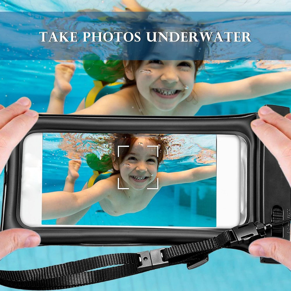 Floatable IPX8 Waterproof Case Cellphone Bag Touchable Phone Pouch with Armband and Audio Jack