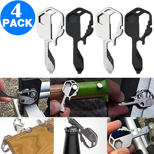 4 Pack 24 In 1 Multifunctional Key Tool Screwdriver Bottle Opener Measuring Wrench Box Cutter Bit Driver