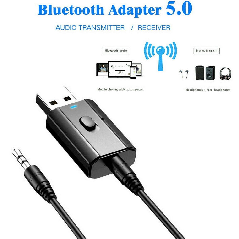 4 Pack 2 Modes Car Bluetooth Adapter Home Speaker Bluetooth Transmitter Receiver with 3.5mm Aux Jack Stereo Cable