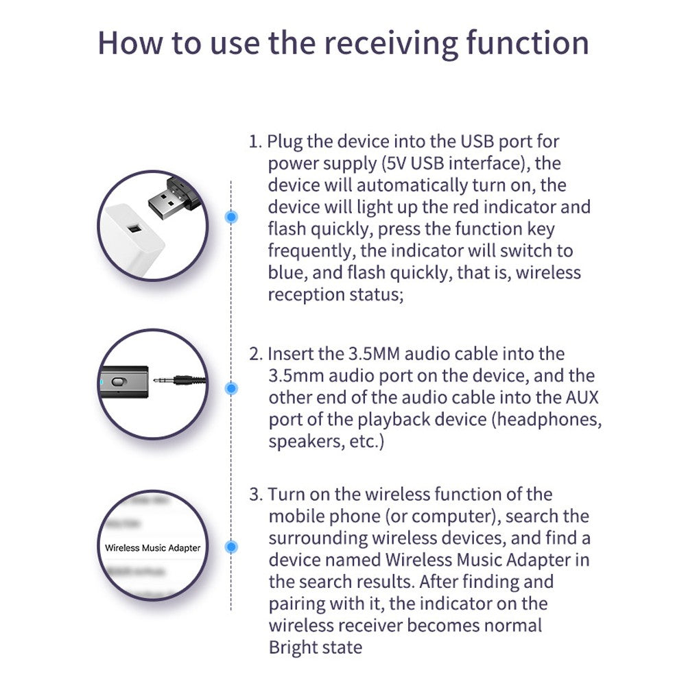 4 Pack 2 Modes Car Bluetooth Adapter Home Speaker Bluetooth Transmitter Receiver with 3.5mm Aux Jack Stereo Cable