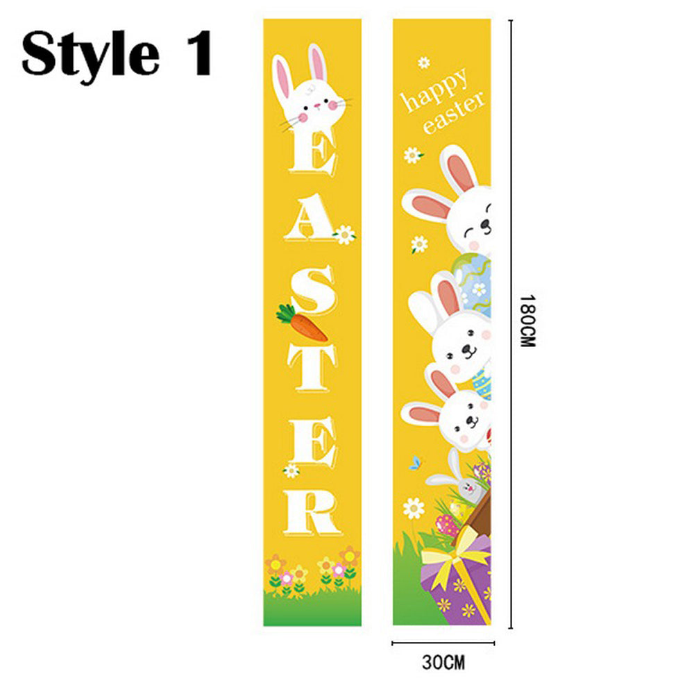 1 Pair of Happy Easter Banner Easter Porch Sign Door Decoration Easter Decoration