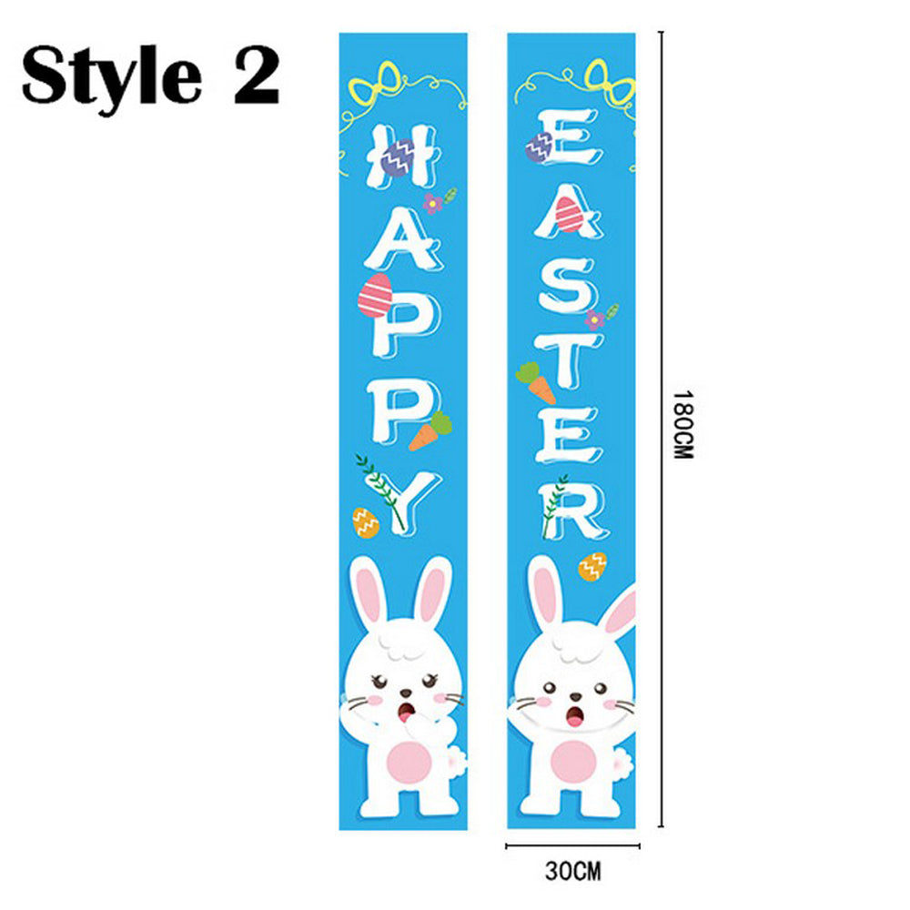 1 Pair of Happy Easter Banner Easter Porch Sign Door Decoration Easter Decoration