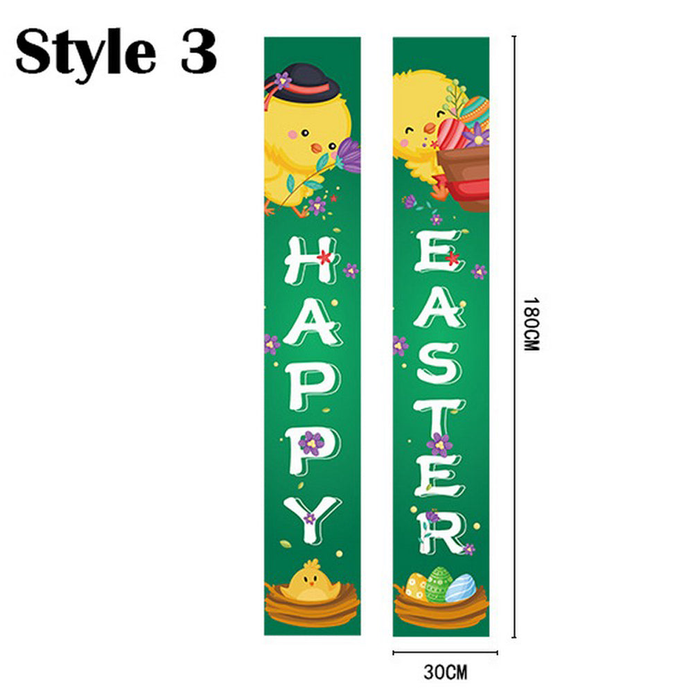 1 Pair of Happy Easter Banner Easter Porch Sign Door Decoration Easter Decoration